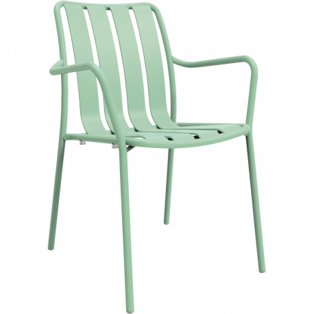 CHAISE ACCOUDOIRS VERANO VERT MENTHE LOT2 L68,5 X P66,3 H 76 ASSISE H 46CM Mobilier extérieur entièrement 100% aluminium, durabl