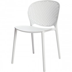 CHAISE BEEZ BLANC USAGE INTERIEUR EXTERIEUR L42,5 X P 47,5 X H 79,5 CM ASSISE H45,5 P47,5 CM DOSSIER 39,5 CM En polypropylène tr