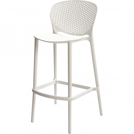 CHAISE HAUTE BEEZ BLANC USAGE INTERIEUR EXTERIEUR ASSISE H75 X P42 X L38 CM en polypropylène traité anti UV. H100,5 CM Label BSC