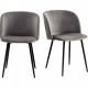 CHAISES MUST GRIS lot de 2 struture contreplaqué tissu polyester GRIS piétement tube acier fuselé laqué époxy noir a assembler 2