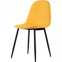 CHAISES MUST SAFRAN LOT 2 DESIG.SCANDINAVE STRUCT.CONTREPLAQ.ASS.TISSU POLYESTER PIET.TUBE ACIER FUSELE LAQUE EPOXY NOIR LIV.A A