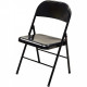 CHAISES PLIANTES LOT DE 2 BOSTON- ACIER EPOXY NOIR antidérapante GAR. 2 ANS 90KG