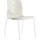 CHAISE TECSEAT BLANC AVEC PIET.PEINT BLANC  IDEALE SALLE REUNION COQUE POLYPROP.FACILE NETT.GAR 3ANS CDE PAR 4