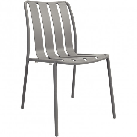 CHAISE VERANO GRIS L43,6 X P58,4 X H 84,2 ASSISE H 46CM Mobilier extérieur entièrement 100% aluminium, durable et élégant, léger