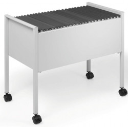 CHARIOT A ROULETTES POUR DOSSIERS SUSPENDUS A4 - POUR 80 DOSSIERS SUSPENDUS - DIMENSIONS L655 H592 P368mm- GRIS