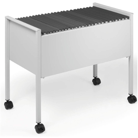 CHARIOT A ROULETTES POUR DOSSIERS SUSPENDUS A4 - POUR 80 DOSSIERS SUSPENDUS - DIMENSIONS L655 H592 P368mm- GRIS