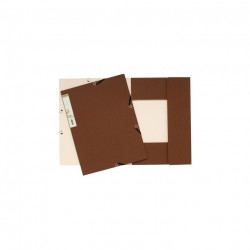 CHEMISE 3 RABATS A ELASTIQUE 'FOREVER' BEIGE/CHOCOLAT EXACOMPT