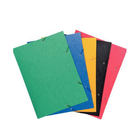 CHEMISE 3 RABATS À ÉLASTIQUES EN CARTE LUSTRÉE 600G FORMAT A3, COLORIS ASSORTIS