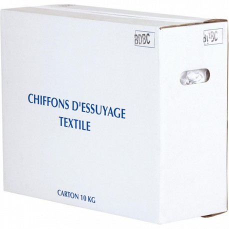 CHIFFONS BLANCS 10KG TISSE TEXTILE BLANC 100 % RECYCLE ET RECYCLABLE FAB France