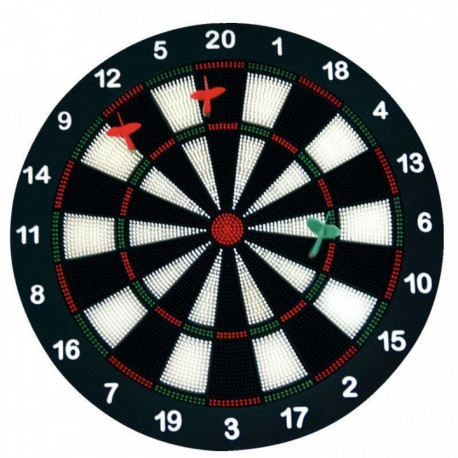 CIBLE POUR JEU DE FLÉCHETTES DIAMÈTRE 40CM AVEC 6 FLÉCHETTES PVC SANS DANGER IDEAL POUR L'INITIATION ET PRATIQUE DE CE SPORT