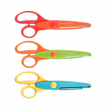  CISEAUX À CRANTER ASSORTIS 16 CM LOT3