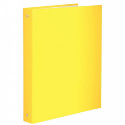 CLASSEUR 4 ANNEAUX EN CARTON PLASTIFIÉ A4 DOS 4 CM, JAUNE