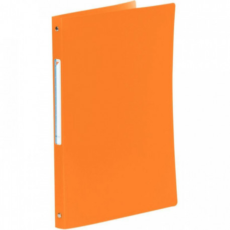 CLASSEUR  4 ANNEAUX RONDS DIAMÈTRE 16MM POUR FORMAT A4 ORANGE EN POLYPROPYLÈNE  5/10E