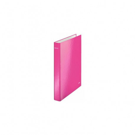 CLASSEUR CARTON 4 ANNEAUX 25MM A4+ ROSE WOW LEITZ 42420023
