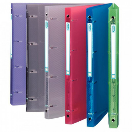 CLASSEUR *C.ASS*YÉKA EN POLYPROPYLÈNE HAWAI DOS 20MM 4 ANNEAUX RONDS DIAM 15MM 21X29,7CM