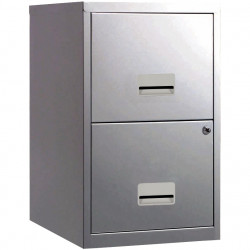CLASSEUR ÉCONOMIQUE FAB FR 2 TIROIRS POUR DOSSIERS SUSPENDUS L40 H66 P40 CM  ALUMINIUM GAR 5 ANS