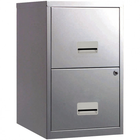 CLASSEUR ÉCONOMIQUE FAB FR 2 TIROIRS POUR DOSSIERS SUSPENDUS L40 H66 P40 CM  ALUMINIUM GAR 5 ANS