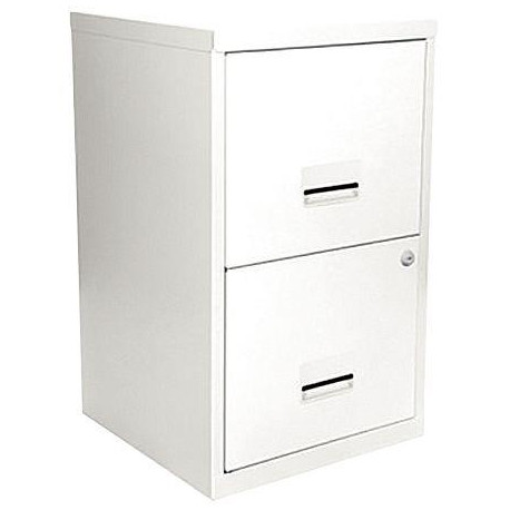 CLASSEUR ÉCONOMIQUE FAB FR 2 TIROIRS POUR DOSSIERS SUSPENDUS  L40 H66 P40CM BLANC GAR 5 ANS