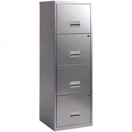 CLASSEUR ÉCONOMIQUE FAB FR 4 TIROIRS POUR DOSSIERS SUSPENDUS  L40 H126 P40 CM ALUMINIUM GAR 5 ANS