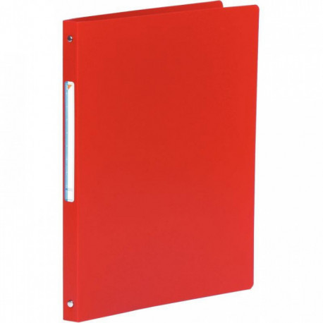 CLASSEUR ROUGE EN POLYPROPYLÈNE 5/10ÈME 4 ANNEAUX RONDS DIA.16MM POUR A4