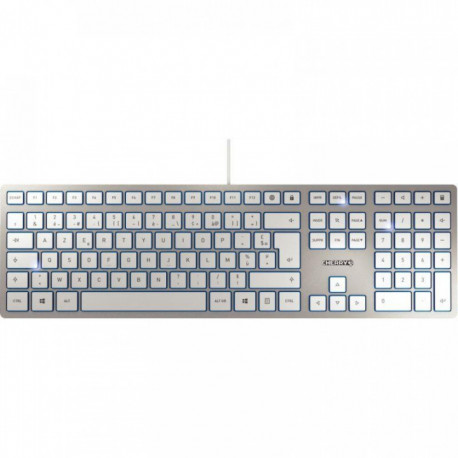 CLAVIER FILAIRE CHERRY KC6000  SLIM COULEUR SILVER