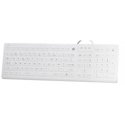 CLAVIER FILAIRE MEDICAL ETANCHE IP68 USB-A REVETEMENT INTEGRAL SILICONE RESISTANT A L EAU ET ETANCHE A LA POUSSIERE