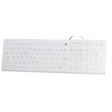CLAVIER FILAIRE MEDICAL ETANCHE IP68 USB-A REVETEMENT INTEGRAL SILICONE RESISTANT A L EAU ET ETANCHE A LA POUSSIERE