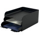 CORBEILLE A COURRIER 3 CASES NOIR  METAL DE 6,5 CM DE HAUT  A4+  L24 H34 P18,56 CM RECYCLABLE ALBA 