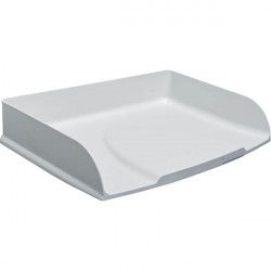 CORBEILLE A COURRIER HORIZONTALE BLANC A L'ITALIENNE AUTENTIK L36,5 H6,5 P25,5 CM POUR A4+ 24X32 450F 100%RECYCLE AGEC ANGE BLEU