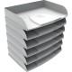 CORBEILLE A COURRIER HORIZONTALE BLANC A L'ITALIENNE AUTENTIK L36,5 H6,5 P25,5 CM POUR A4+ 24X32 450F 100%RECYCLE AGEC ANGE BLEU