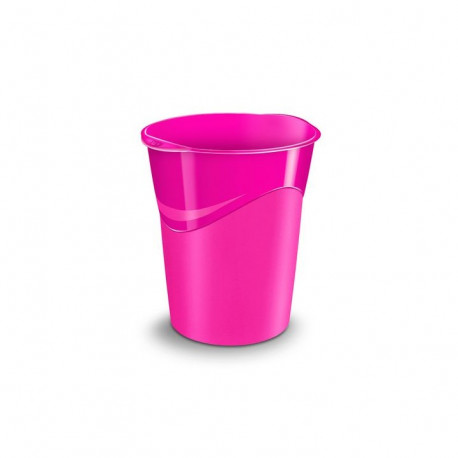 CORBEILLE A PAPIER CEPPRO GLOSS ROSE PEPSY 14l  RECYCLABLE **FAB France**CEP