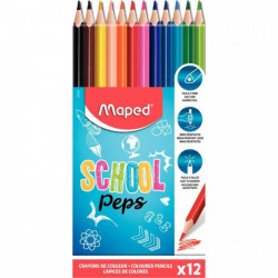  CRAYON DE COULEUR SCHOOL'PEPS PQT12