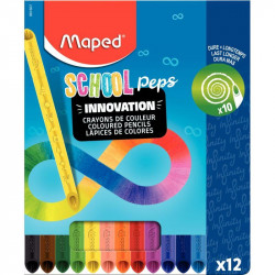 CRAYONS DE COULEUR POCH 12 SCHOOLPEPS INFINITY 100% MINE