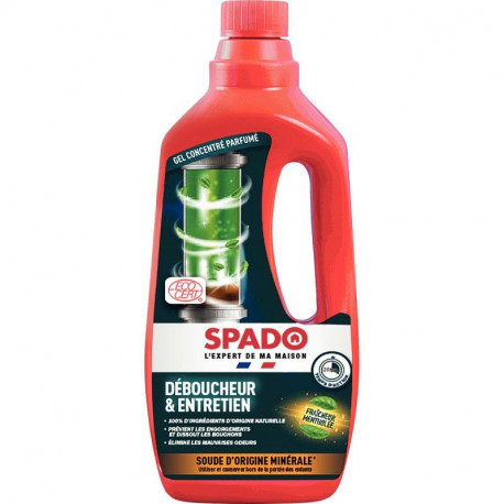 DÉBOUCHEUR ET ENTRETIEN 3EN1 ENTRETIEN PARFUME  20 MINUTES  ECOCERT FLACON 1L SPADO FAB France 