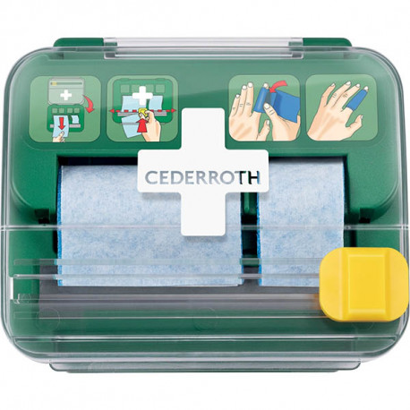 DISTRIBUTEUR DE PANSEMENTS 2 EN 1 ROULEAU BLEU X2 CEDERROTH OK - RECHARGEABLE AVEC REF 925584 116274 838735 