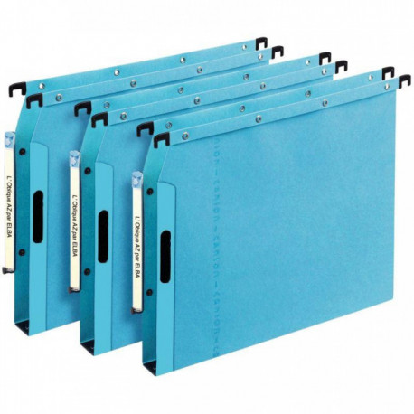 DOSSIER SUSPENDU  ARMOIRE VELCRO FOND 30 BLEU AZL PQT25