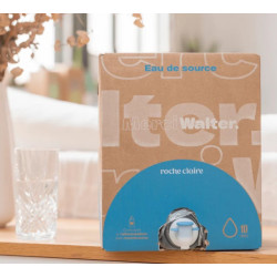 EAU DE SOURCE 10L ROCHECLAIRE EN CUBI SE GARDE OUVERT 1 MOIS -80% DE PLASTIQUE/ BOUTEILLE  GARDE LE FRAIS WALTER