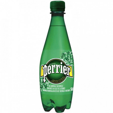EAU PETILLANTE PERRIER **PQT24* BOUTEILLE PLASTIQUE 50 CL  8017324 GAZEUSE RECYCLABLE FAB France 