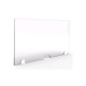 ECRAN DE PROTECTION PLEXI H60xL40CM FENTE 15x6CM+SUPPORT METAL BLANC
