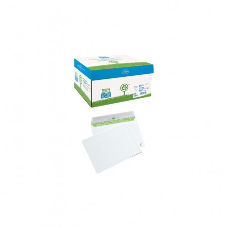 ENVELOPPE 162x229 90G BOITE 500 EXTRA BLANC AUTO-ADHESIVE 100% RECYCLE COU