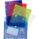 ENVELOPPE PERFOREE A4+  P/60 FEUILLES   TRANSLUCIDES   POLYPRO 20/100E  ASSORTIS *PQT 5* EXACOMPTA 24X32 FERMETURE VELCRO 