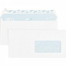 ENVELOPPES BLANCHES **BTE70* DL 80G A FENETRE 45 NF PEFC 110x220  6262