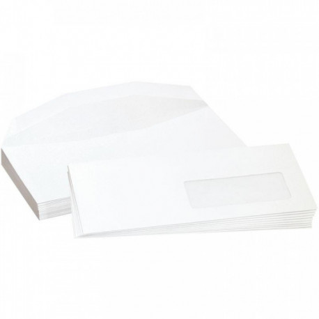 ENVELOPPES**BTE1000* MISE SOUSPLI  BLANCHES C5 162X229 80G/M² FENETRE 45X100 GOMMEE