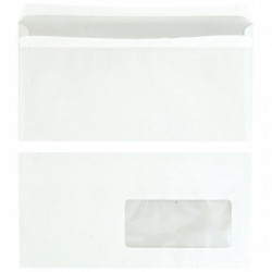 ENVELOPPES **BTE500* 110x220 80G FENETRE 45X100 BLANCHES AUTOC. FAB FRANCE 1357