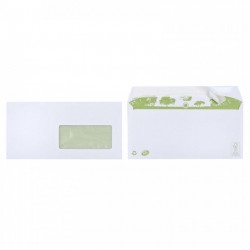 ENVELOPPES **BTE500* BLANCHES RECYCLÉES DL 110X220 80G FENETRE 45X100 BP NF PEFC FRANCE