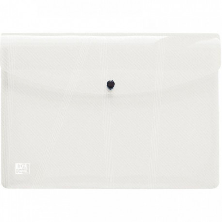 ENVELOPPES POLYPRO INCOLORE POUR A4 FERMETURE PAR BOUTON PRESSION LOT DE 5