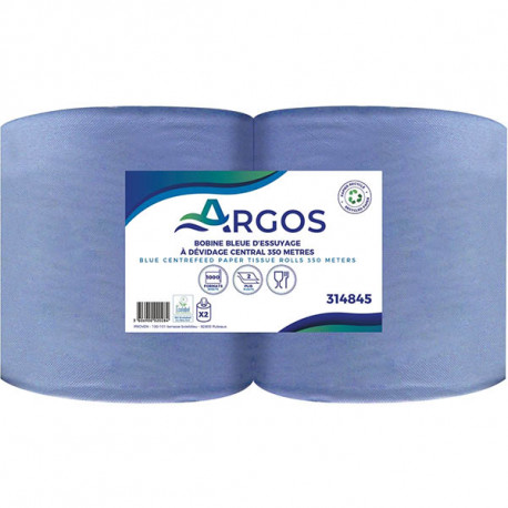 ESSUIE TOUT MAIN INDUSTRIEL 2 PLIS 1000F  PQT2 RESISTANCE ACCRUE A L HUMIDITE  350 MÈTRES BLEU ARGOS ECOLABEL CONTACT ALIMENTAIR