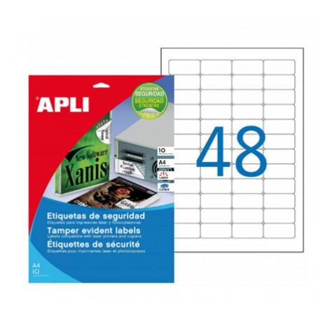 ETIQUETTES DE SECURITE ARGENT BTE X 10F 45.7X21.2