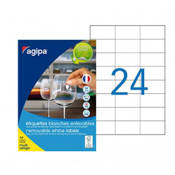 ÉTIQUETTES  MULTI-USAGES ENLEVABLES BLANCHES BTEX2400 70X37