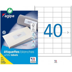 ÉTIQUETTES  MULTI-USAGES ENLEVABLES BLANCHES BTEX4000 48.5X25.4